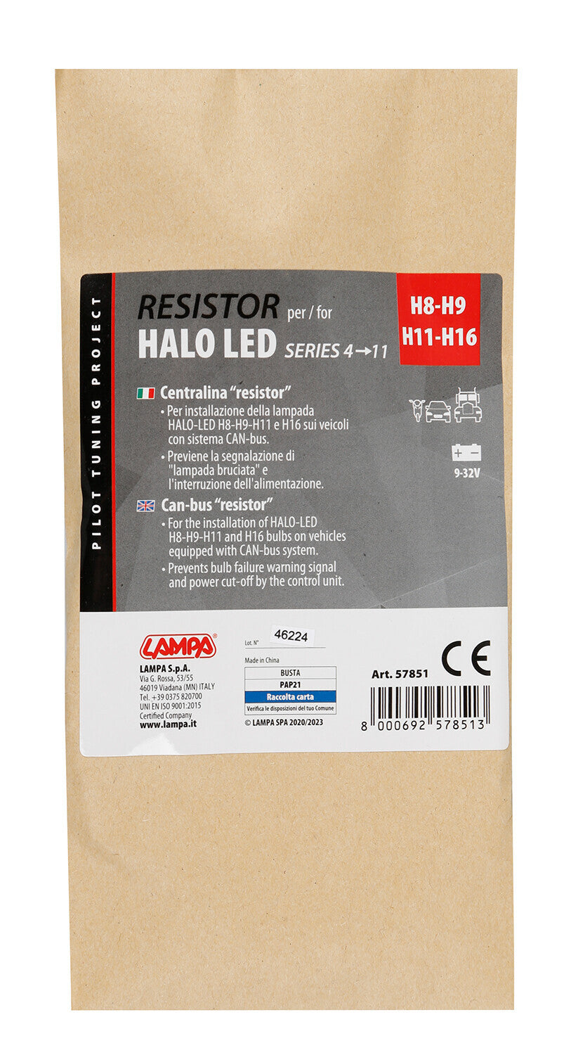 Halo Led Serie 4/11 - Centralina Resistor, 12/24V - H8-H9-H11-H16