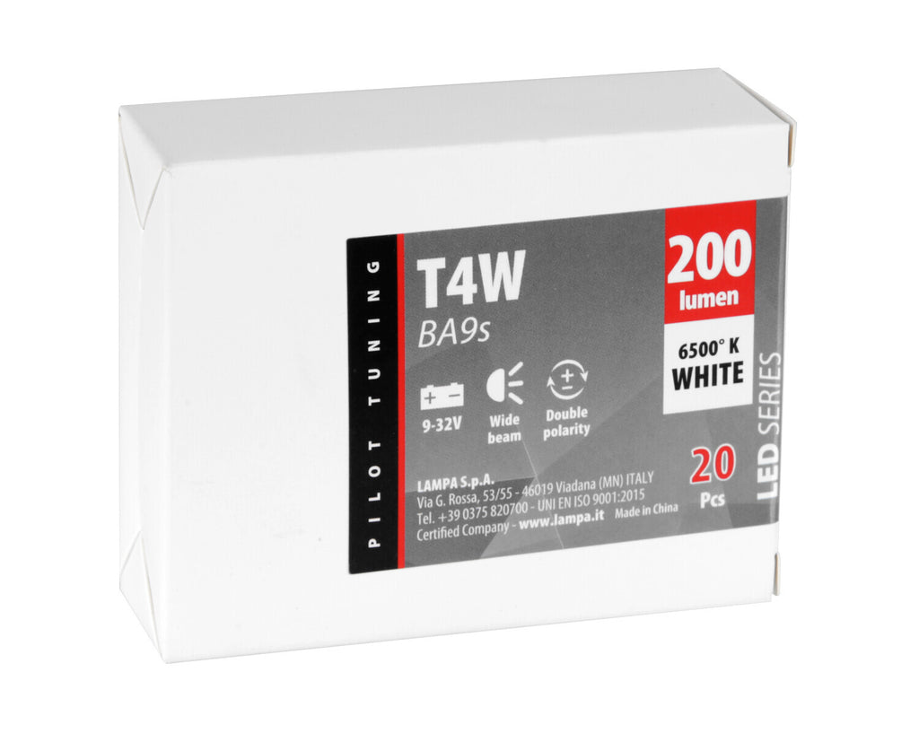 12/24V Led Series - 10 SMD - (T4W) - BA9s - 20 pz - Scatola - Bianco - Doppia polarità