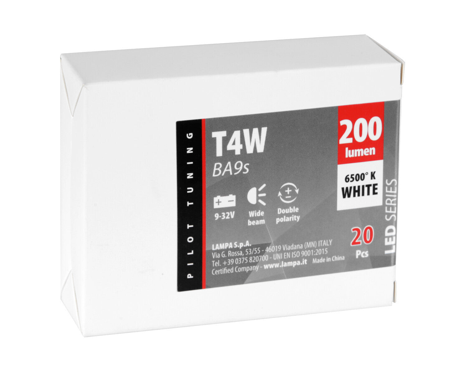 12/24V Led Series - 10 SMD - (T4W) - BA9s - 20 pz - Scatola - Bianco - Doppia polarità
