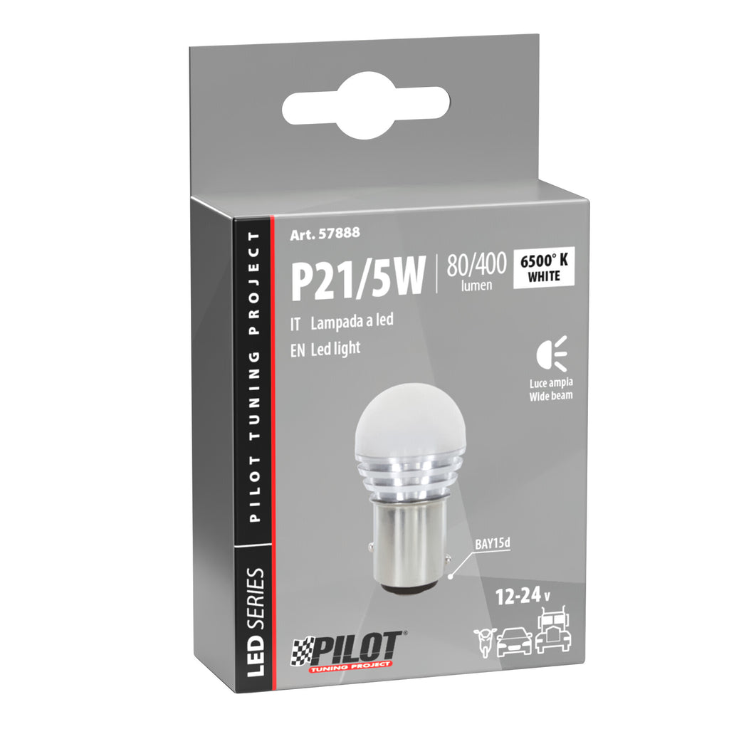 12/24V Mega-Led 9 - 1 SMD x 9 chips - (P21/5W) - BAY15d - 1 pz - Scatola - Bianco