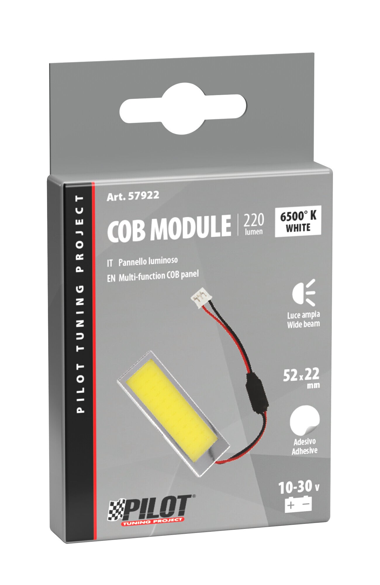 12/24V Mega-Led - Pannello COB 36 chips - 60x20 mm - 2,4W - 1 pz - Scatola - Bianco