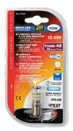 12/24V Led Series - 48 SMD x 1 chip - (P21W) - BA15s - 1 pz - D/Blister - Bianco - Doppia polarità