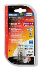 12/24V Mega-Led 48 - 48 SMD x 1 chip - (P21/5W) - BAY15d - 1 pz - D/Blister - Bianco