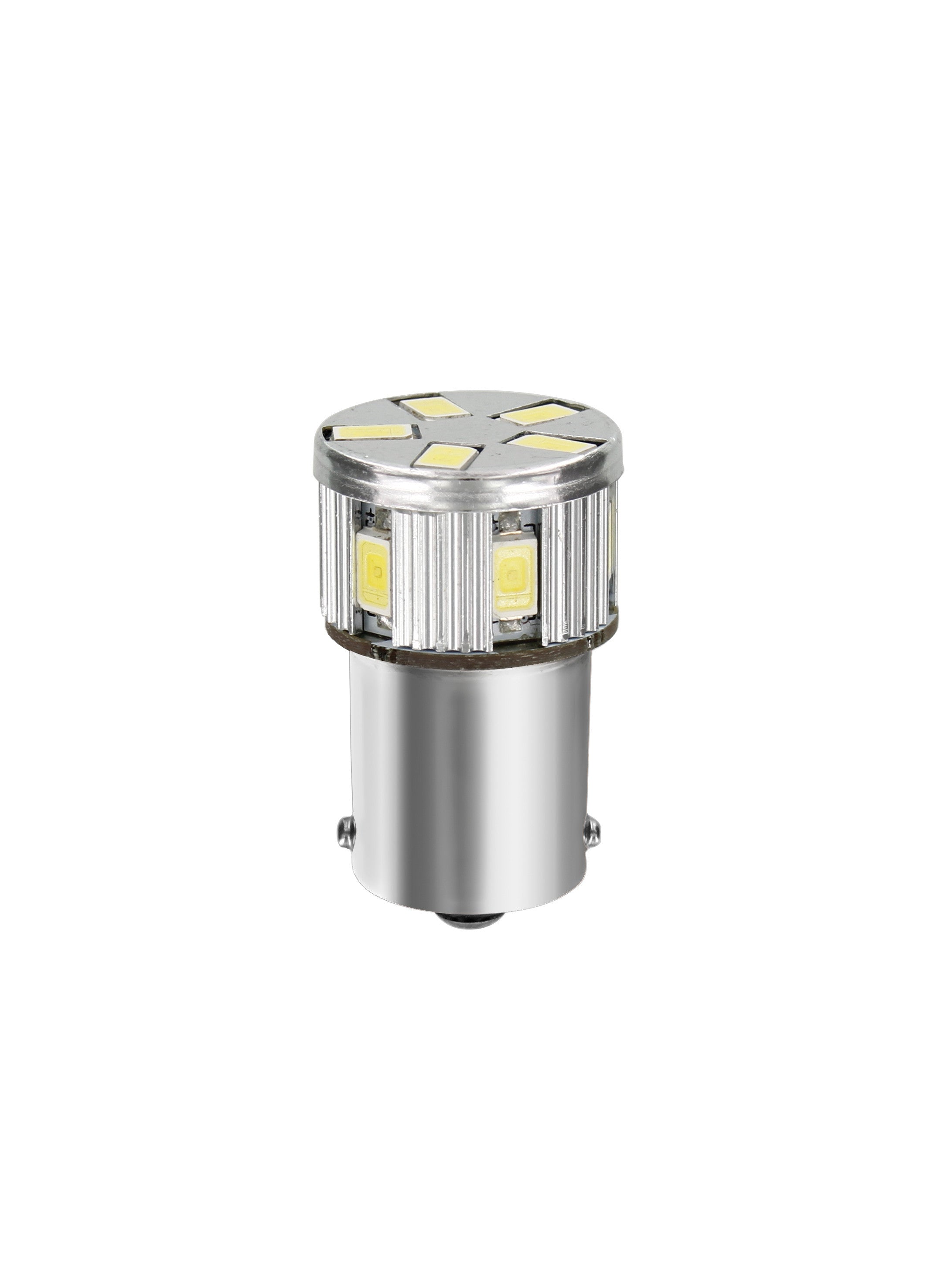 12/24V Led Series - 11 SMD x 1 chip - (P21W) - BA15s - 1 pz - Scatola - Bianco - Doppia polarità - Resistenza incorporata