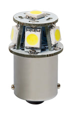 12V Led Series - 6 SMD x 3 chips - (P21W) - BA15s - 1 pz - Scatola - Bianco - Doppia polarità