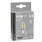 12V Led Series - 18 SMD x 3 chips - (P21W) - BA15s - 1 pz - Scatola - Bianco