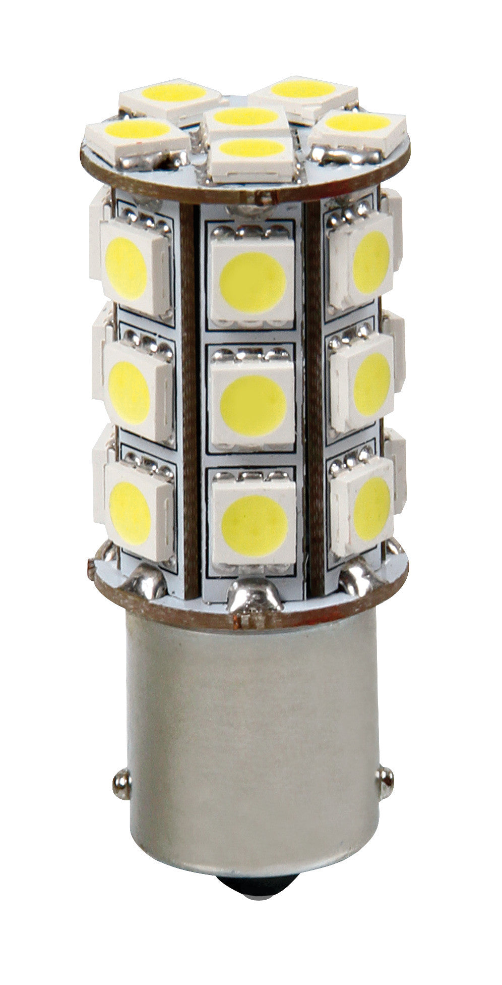 12V Led Series - 27 SMD x 3 chips - (P21W) - BA15s - 1 pz - Scatola - Bianco