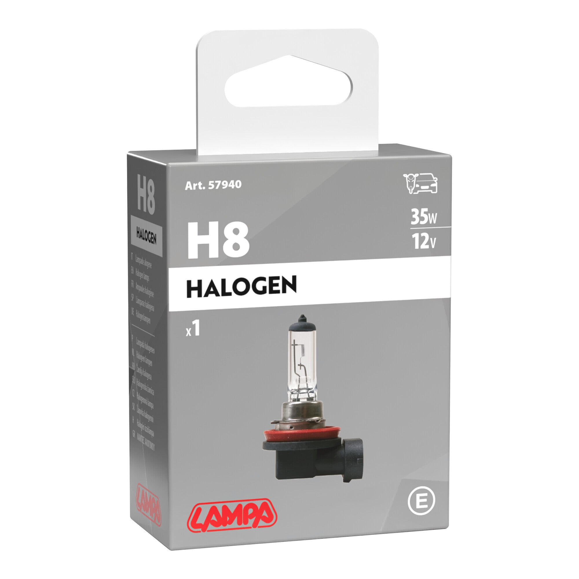 12V Lampada alogena - H8 - 35W - PGJ19-1 - 1 pz - Scatola
