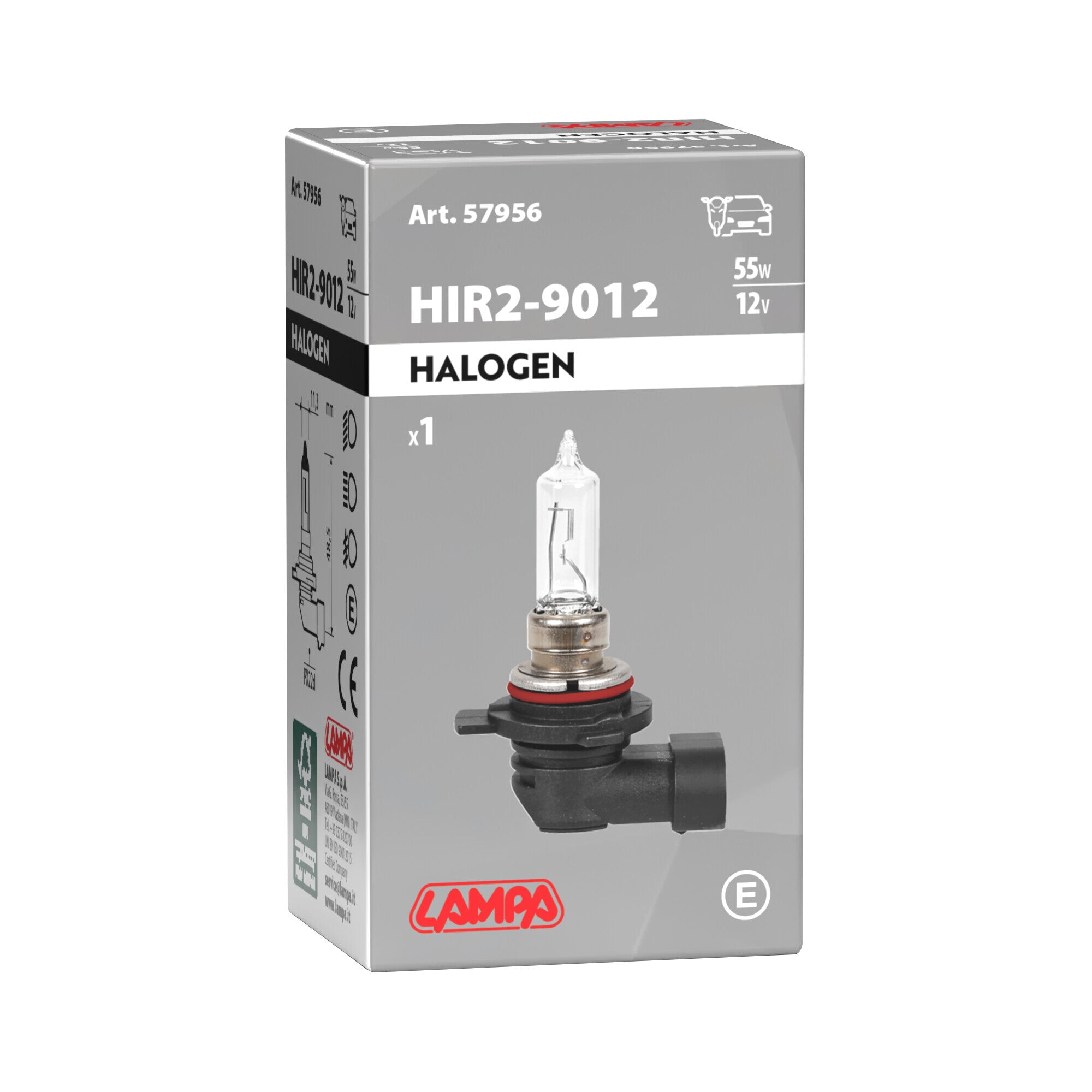 12V Lampada alogena - HIR2 - 55W - PX22d - 1 pz - Scatola