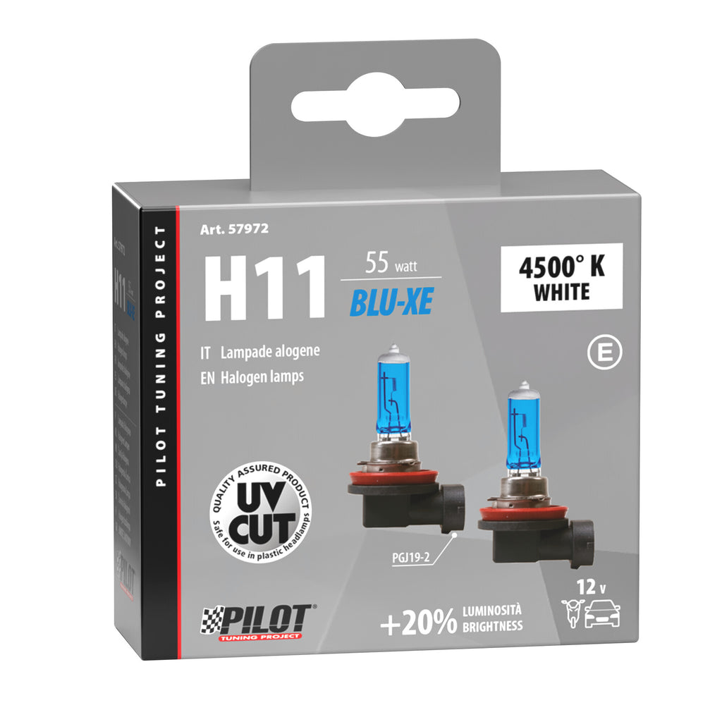 12V Lampada alogena Blu-Xe - H11 - 55W - PGJ19-2 - 2 pz - Scatola