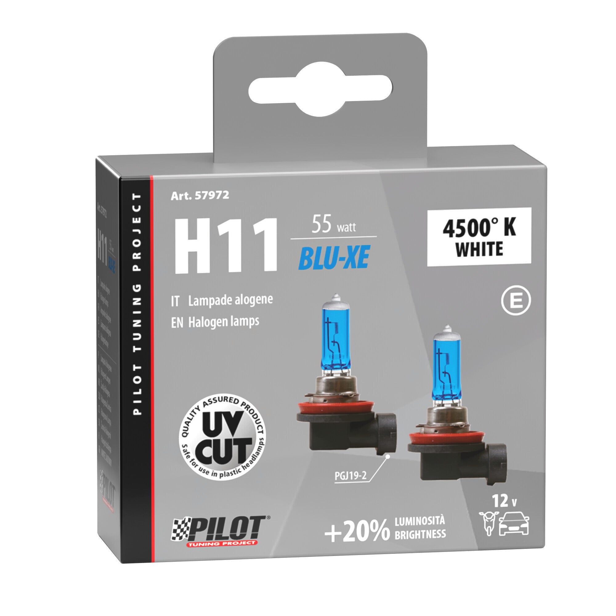12V Lampada alogena Blu-Xe - H11 - 55W - PGJ19-2 - 2 pz - Scatola