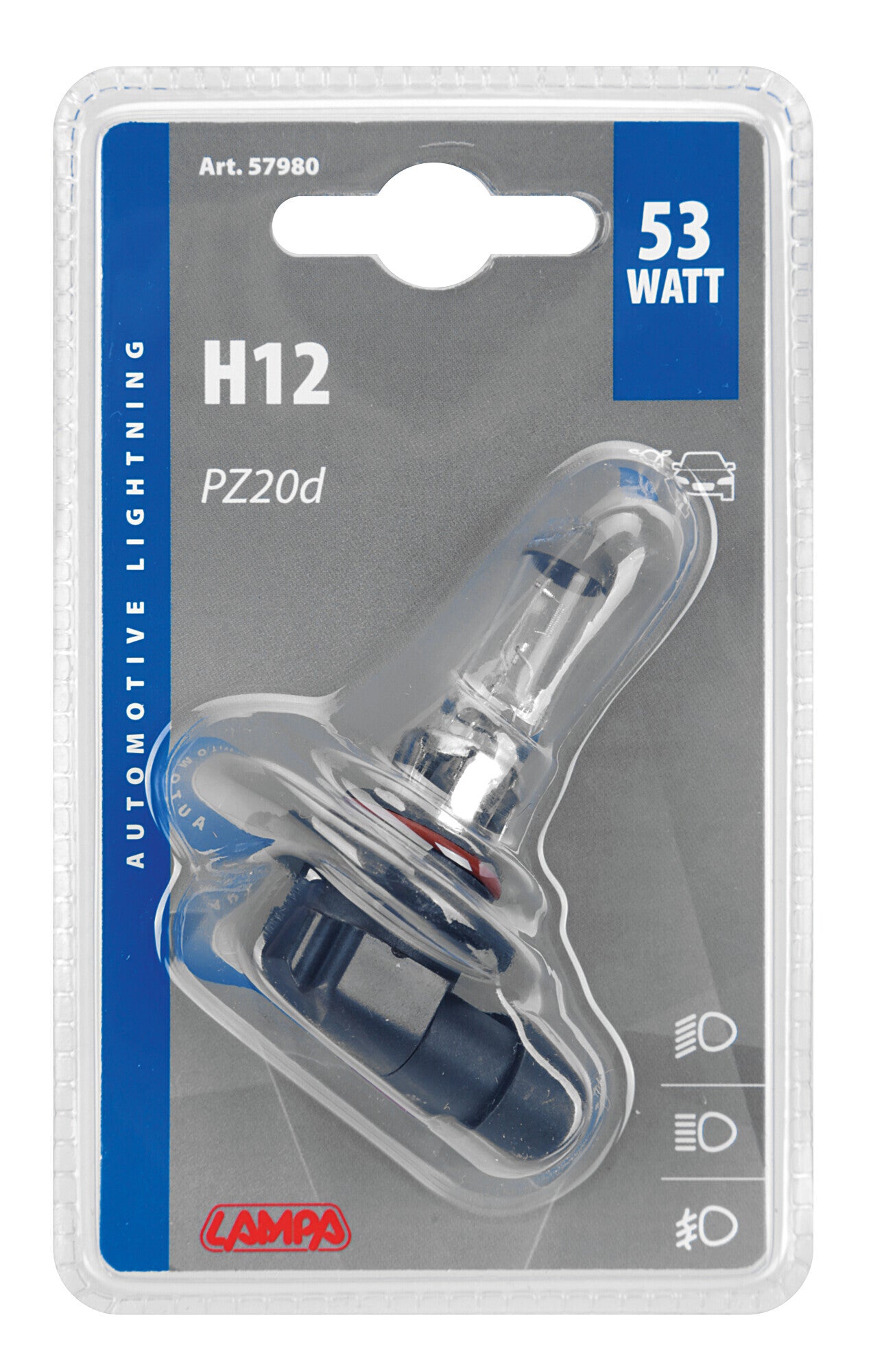 12V Lampada alogena - H12 - 53W - PZ20d - 1 pz - D/Blister