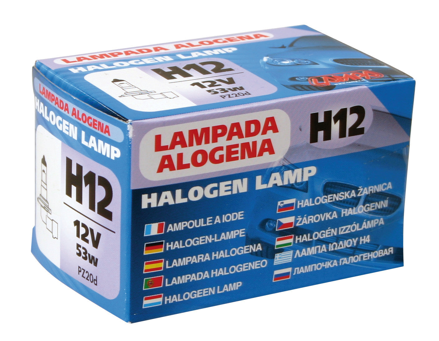 12V Lampada alogena - H12 - 53W - PZ20d - 1 pz - Scatola