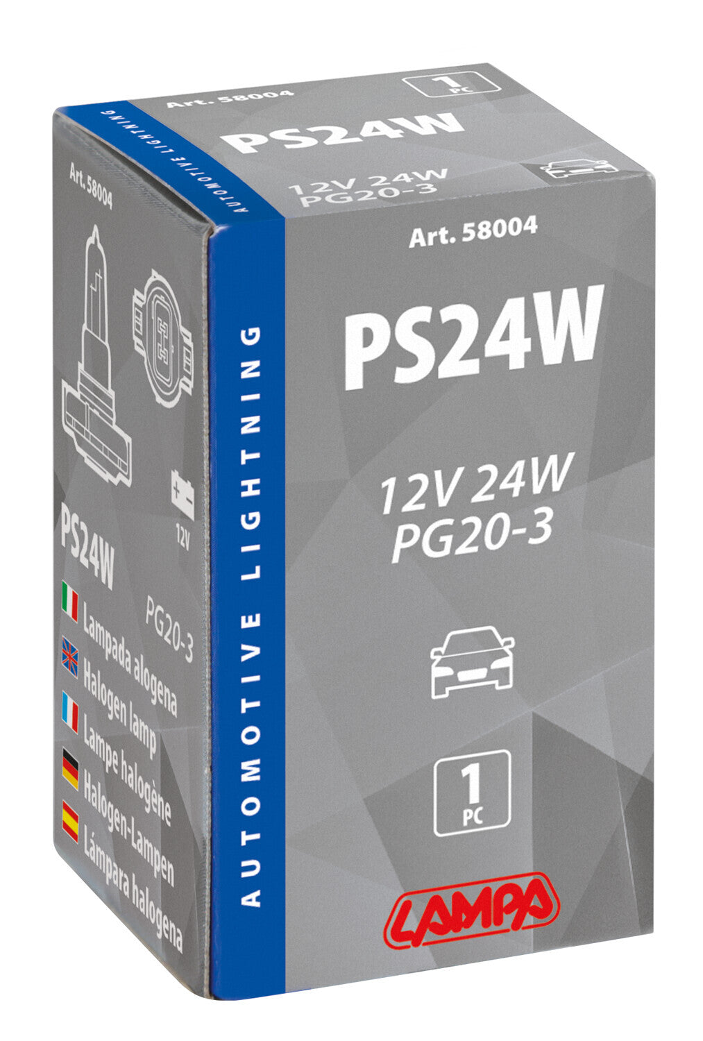 12V Lampada alogena - PS24W - 24W - PG20-3 - 1 pz - Scatola