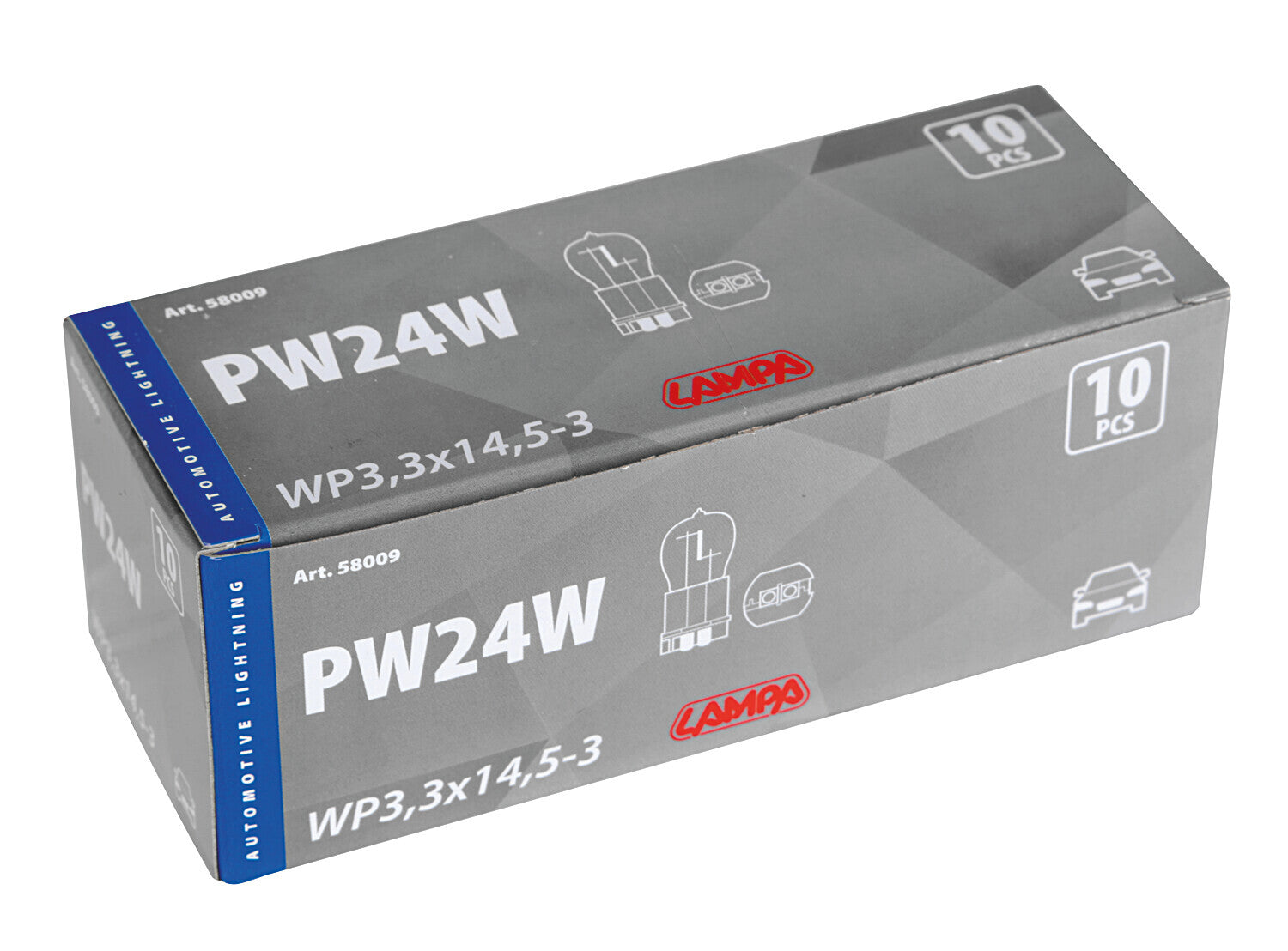 12V Lampada alogena - PW24W - 24W - WP3,3x14,5-3 - 10 pz - Scatola
