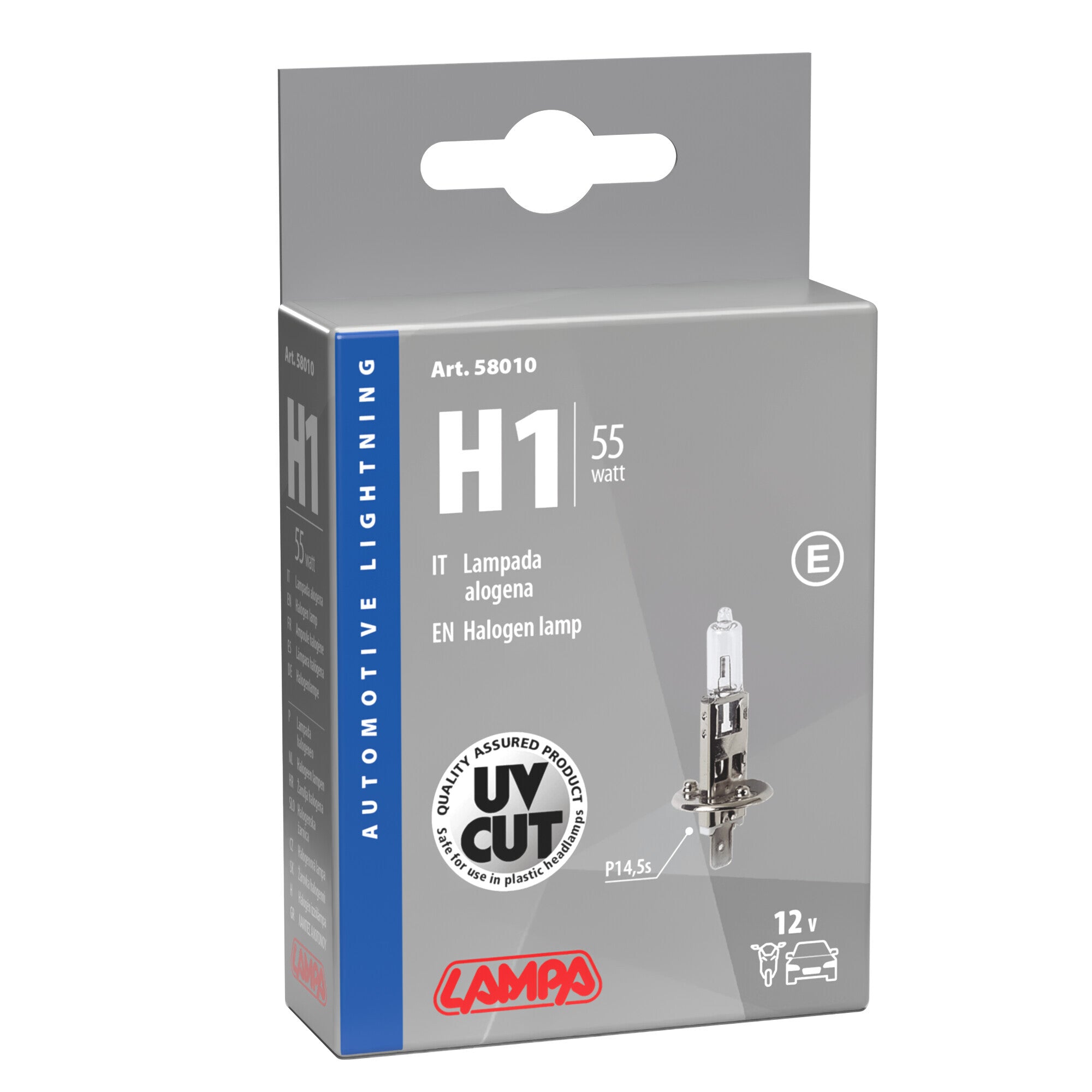 12V Lampada alogena - H1 - 55W - P14,5s - 1 pz - Scatola