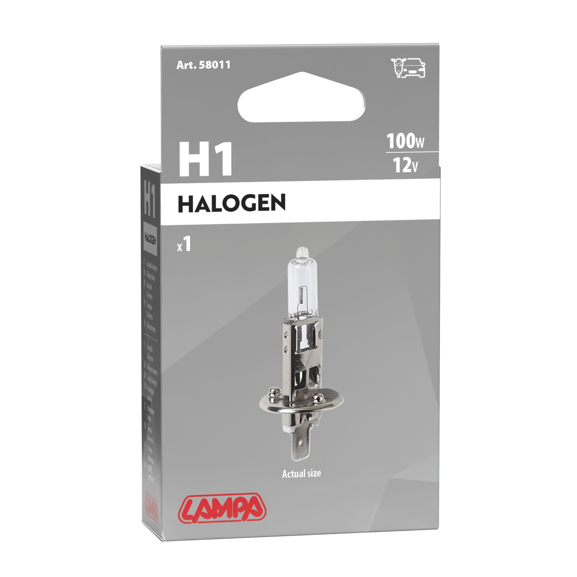 12V Lampada alogena - (H1) - 100W - P14,5s - 1 pz - Scatola
