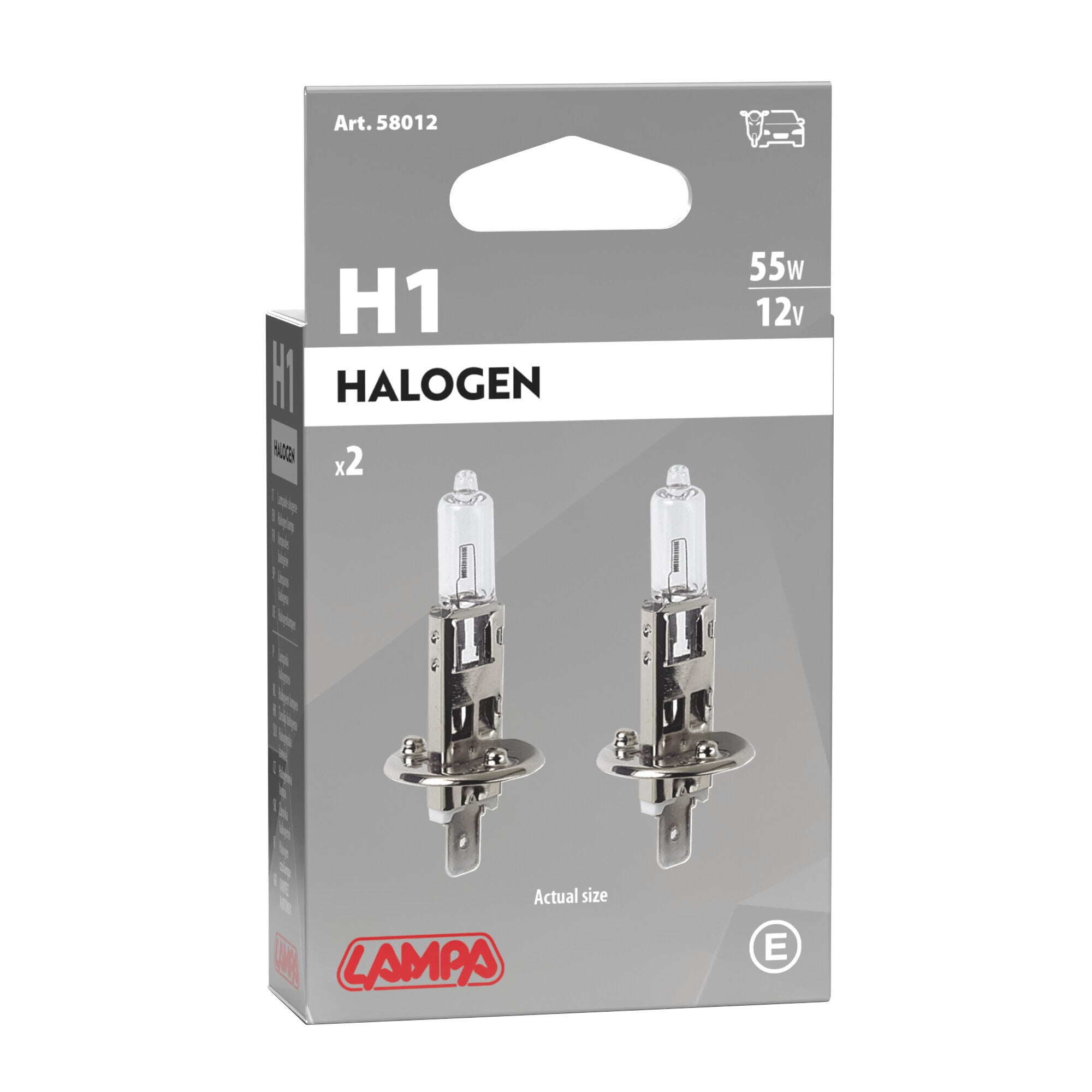 12V Lampada alogena - H1 - 55W - P14,5s - 2 pz - Scatola