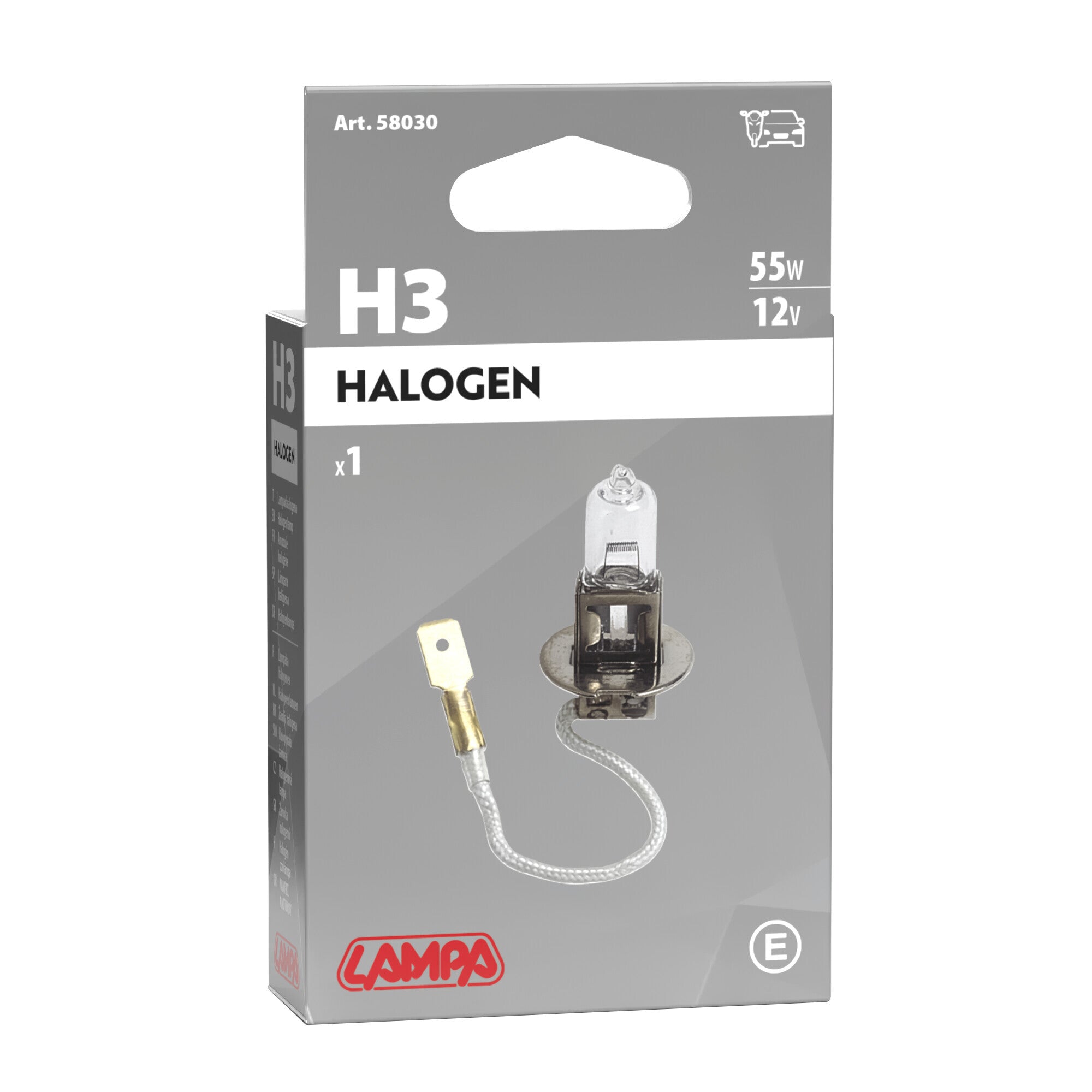 12V Lampada alogena - H3 - 55W - PK22s - 1 pz - Scatola