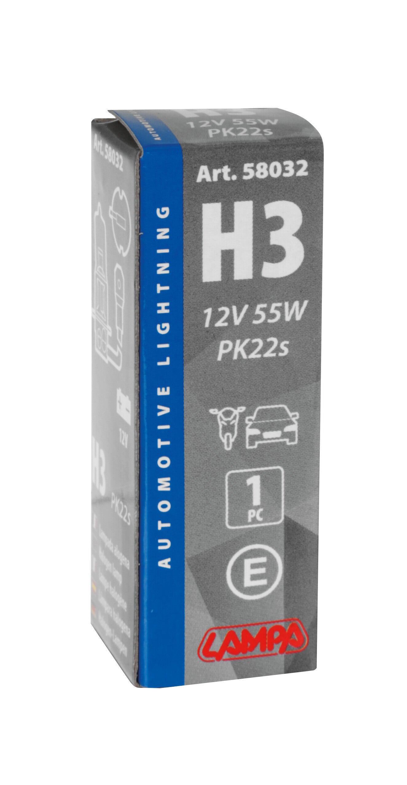 12V Lampada alogena - H3 - 55W - PK22s - 1 pz - Scatola