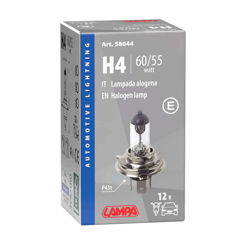 12V Lampada alogena - H4 - 60/55W - P43t - 1 pz - Scatola