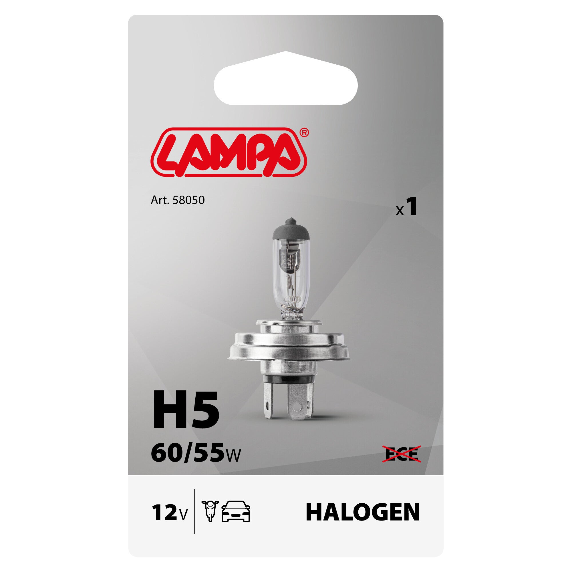 12V Lampada alogena - H5 - 60/55W - P45t - 1 pz - Scatola