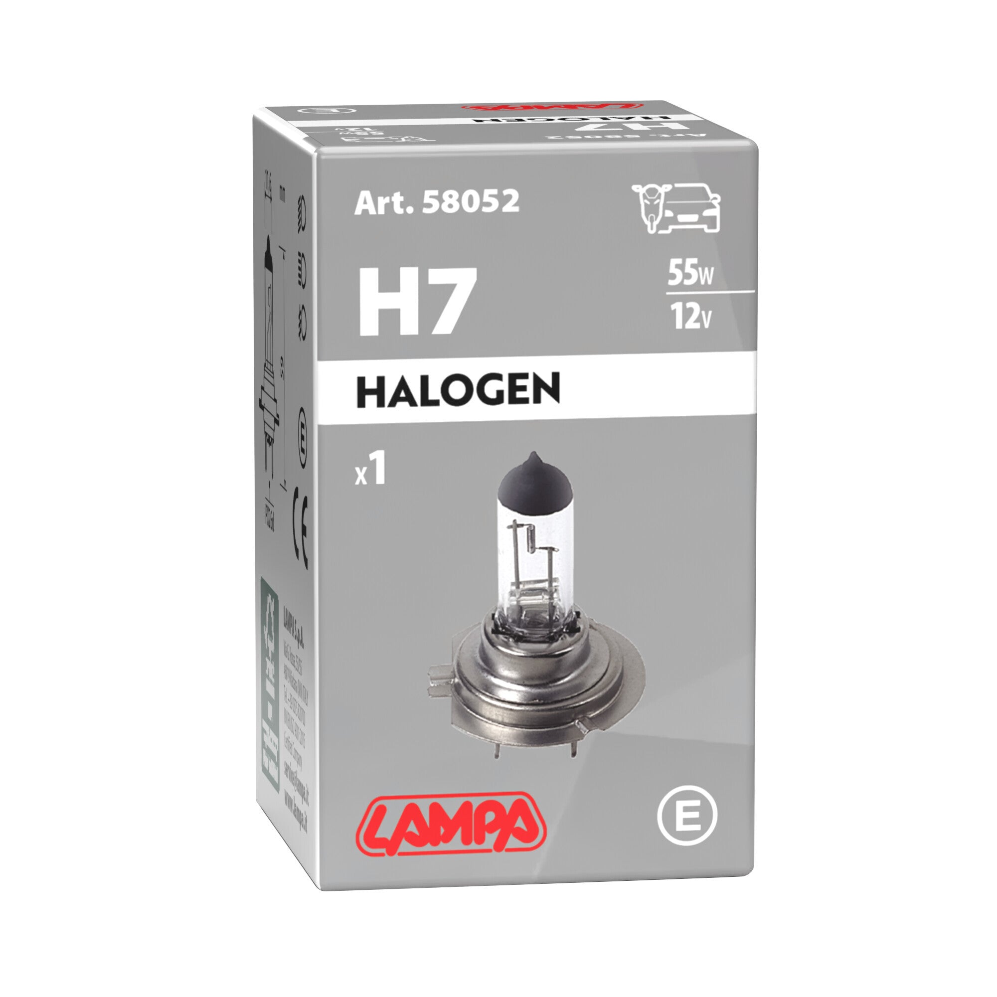 12V Lampada alogena - H7 - 55W - PX26d - 1 pz - Scatola