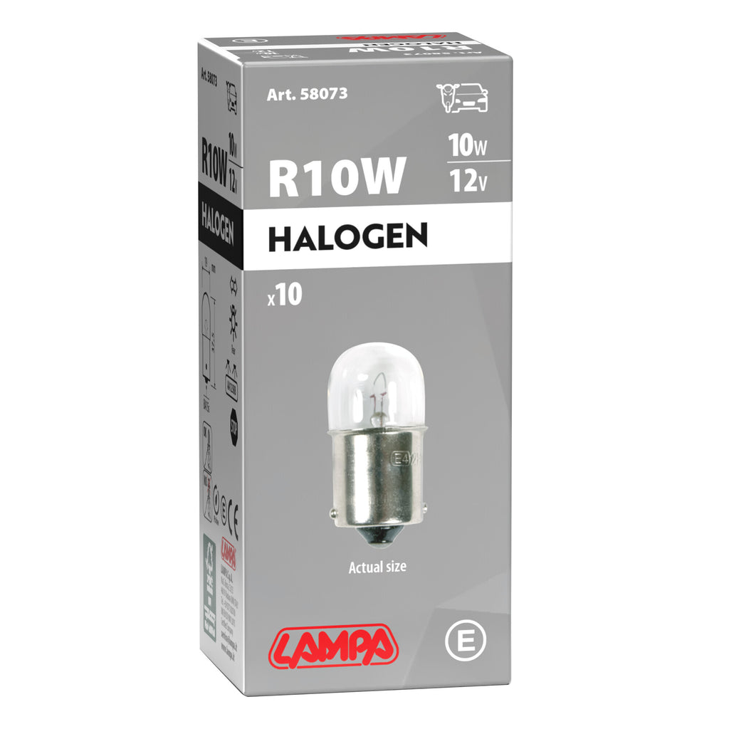 12V Lampada sferica - R10W - 10W - BA15s - 10 pz - Scatola