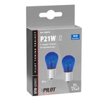 12V Blue Dyed Glass, Lampada 1 filamento - (P21W) - 21W - BA15s - 2 pz - Scatola - Blu
