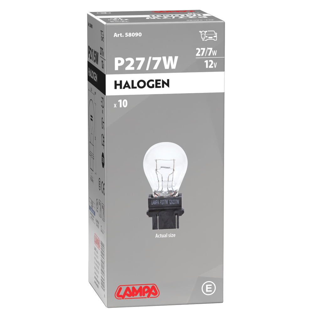 12V Lampada 2 filamenti - P27/7W - 27/7W - W2,5x16q - 10 pz - Scatola