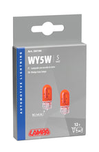 12V Lampada con zoccolo vetro - WY5W - 5W - W2,1x9,5d - 2 pz - Scatola - Arancio