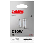12V Lampada siluro - C10W - 11x35 mm - 10W - SV8,5-8 - 2 pz - Scatola