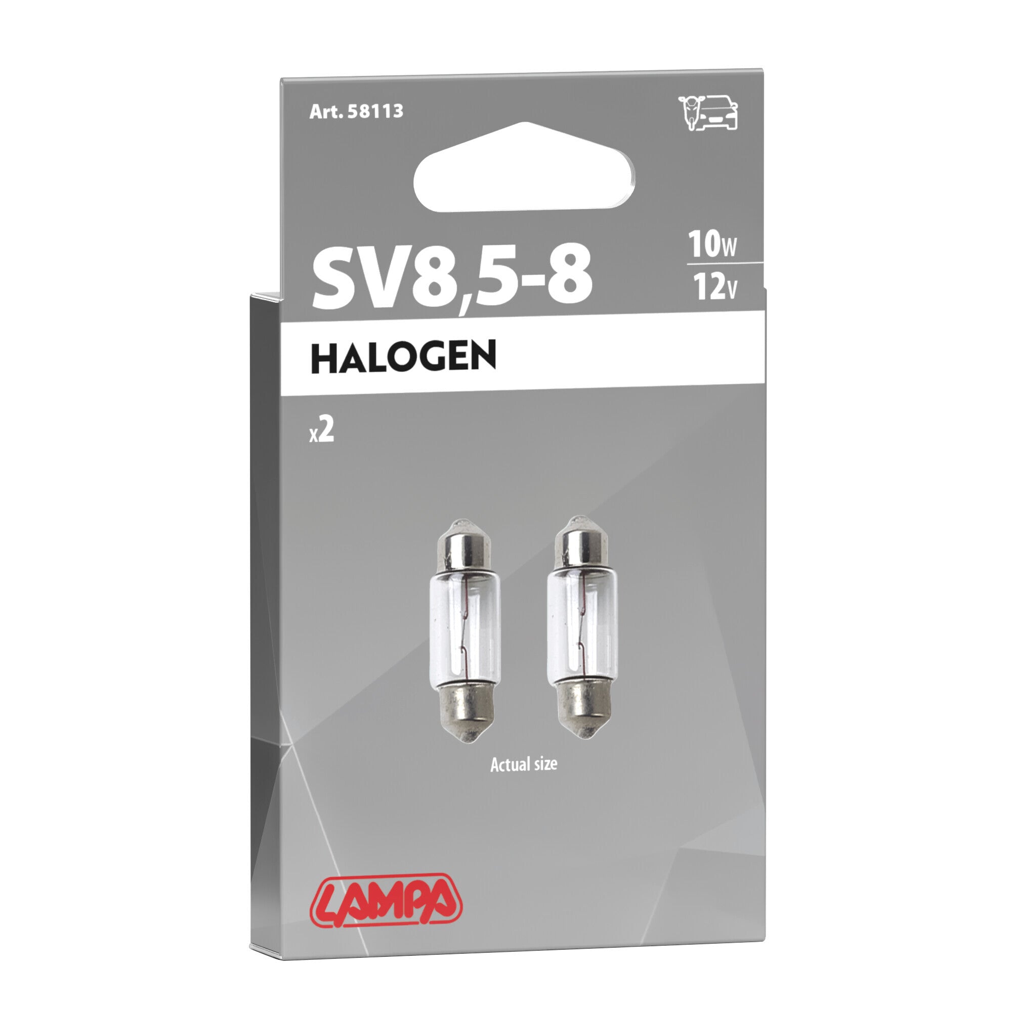 12V Lampada siluro - 11x31 mm - 10W - SV8,5-8 - 2 pz - Scatola