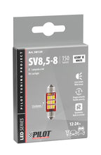 12/24V Led Series - 12 SMD x 1 chip - (C5W) - 12x36 mm - SV8,5-8 - 1 pz - Scatola - Bianco - Doppia polarità - Resistenza incorporata