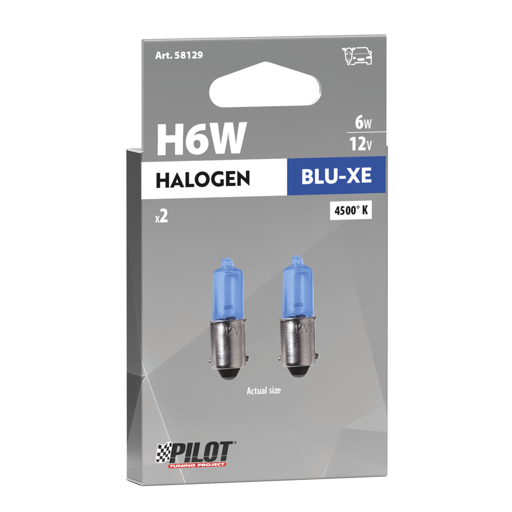 12V Lampada alogena micro Blu-Xe - (H6W) - 6W - BAX9s - 2 pz - Scatola