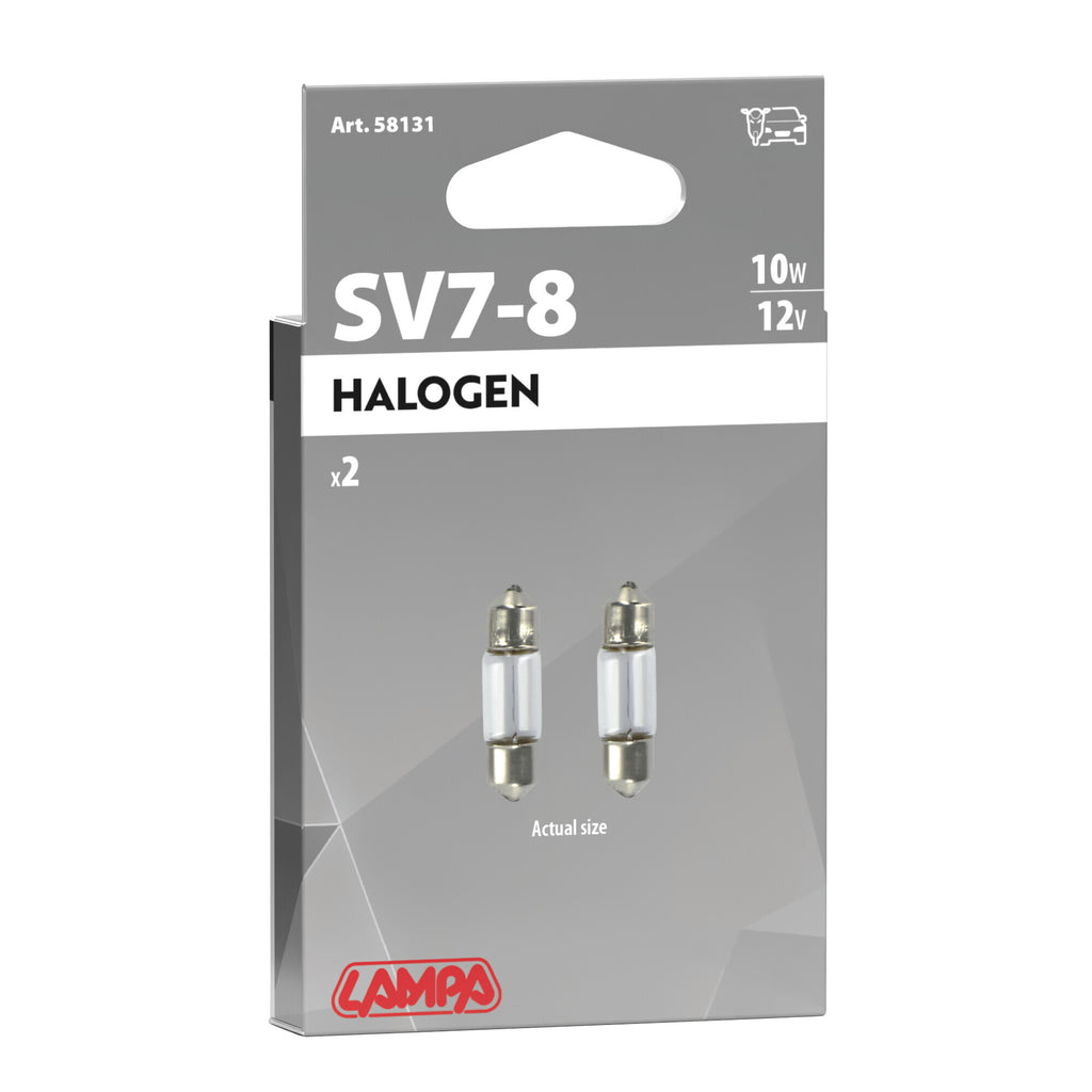 12V Lampada siluro - 8x28 mm - 10W - SV7-8 - 2 pz - Scatola