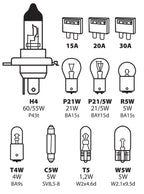 Kit lampade di ricambio 11 pz, alogena H4 - 12V