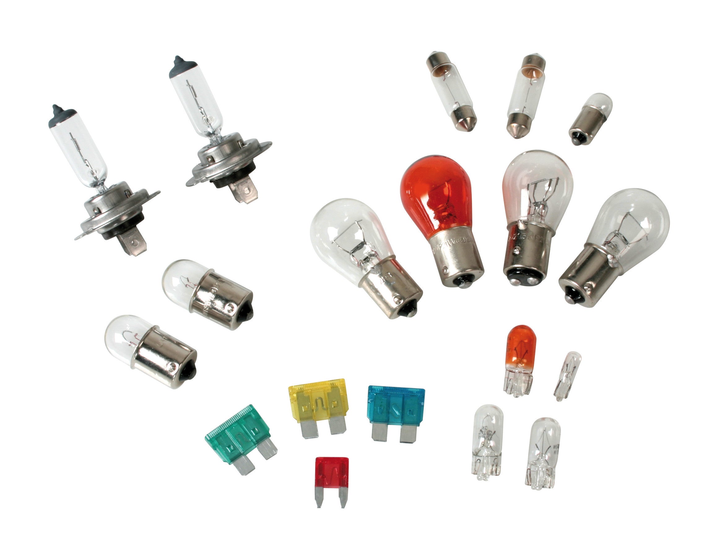 Kit lampade di ricambio 19 pz, alogena 2x H7 - 12V
