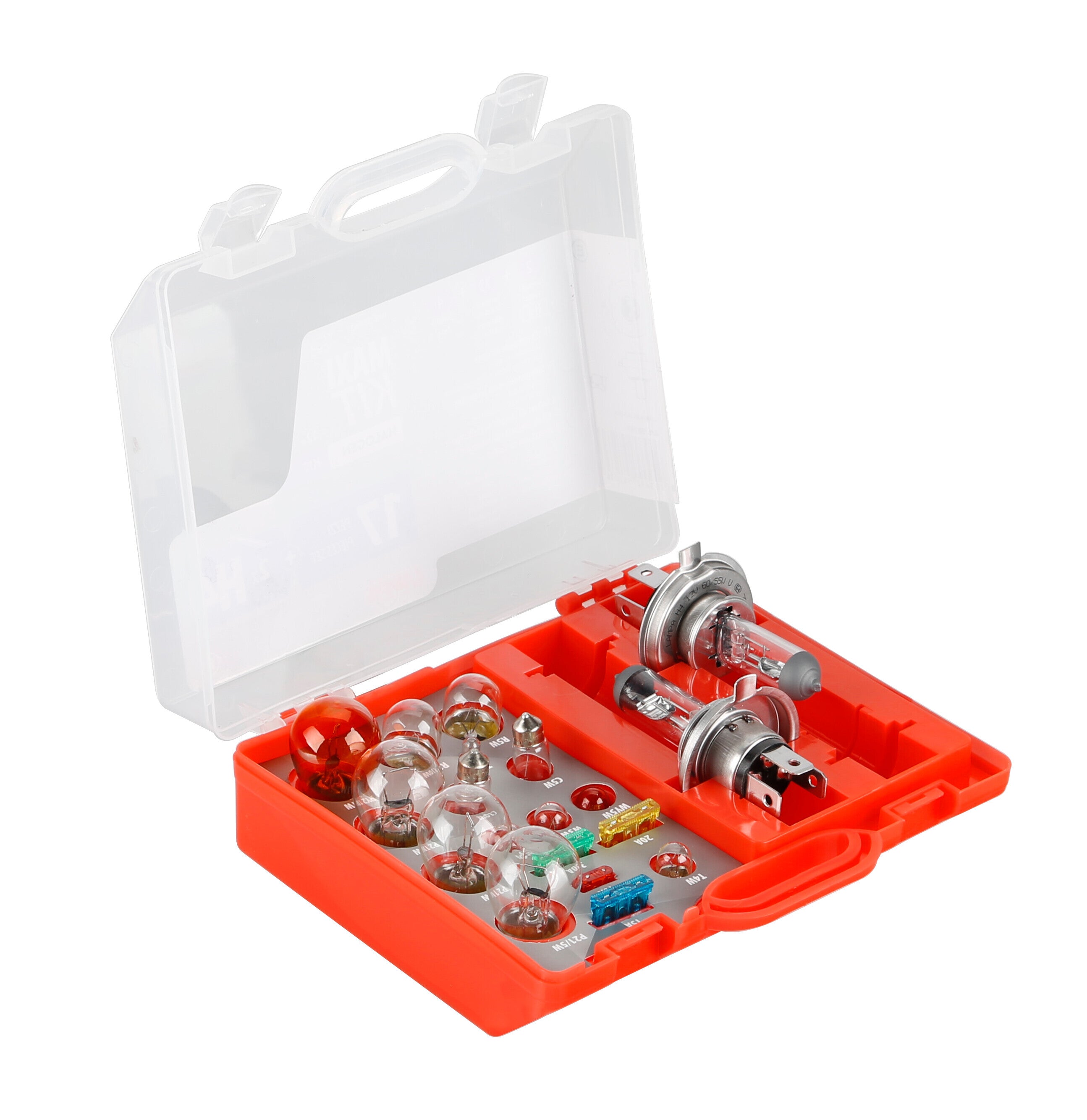 Kit lampade di ricambio 19 pz, alogena 2x H4 - 12V