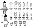 Kit lampade di ricambio 19 pz, alogena 2x H4 - 12V