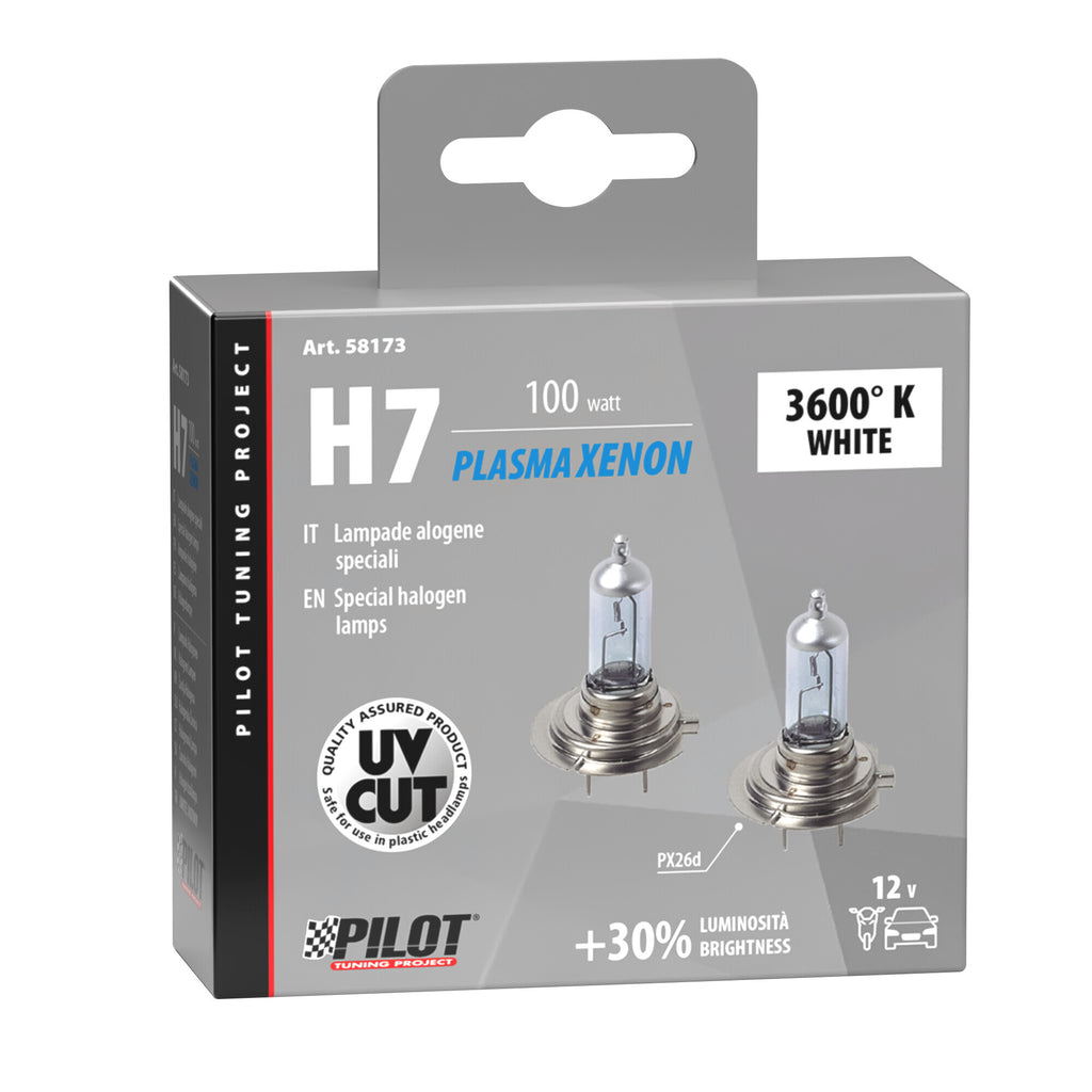 12V Lampada alogena Xenon - (H7) - 100W - PX26d - 2 pz - Scatola