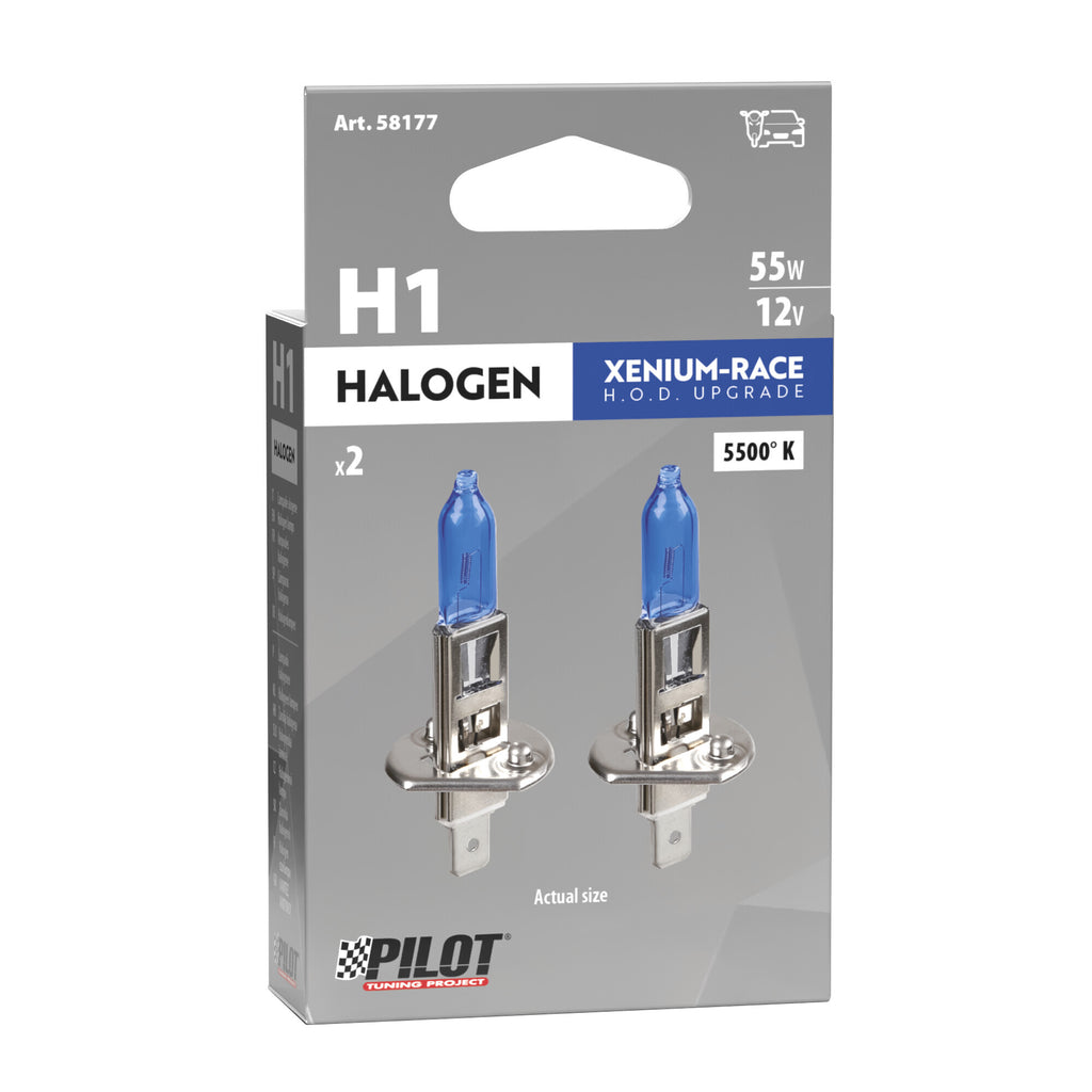 12V Lampada alogena Xenium Race - H1 - 55W - P14,5s - 2 pz - Scatola