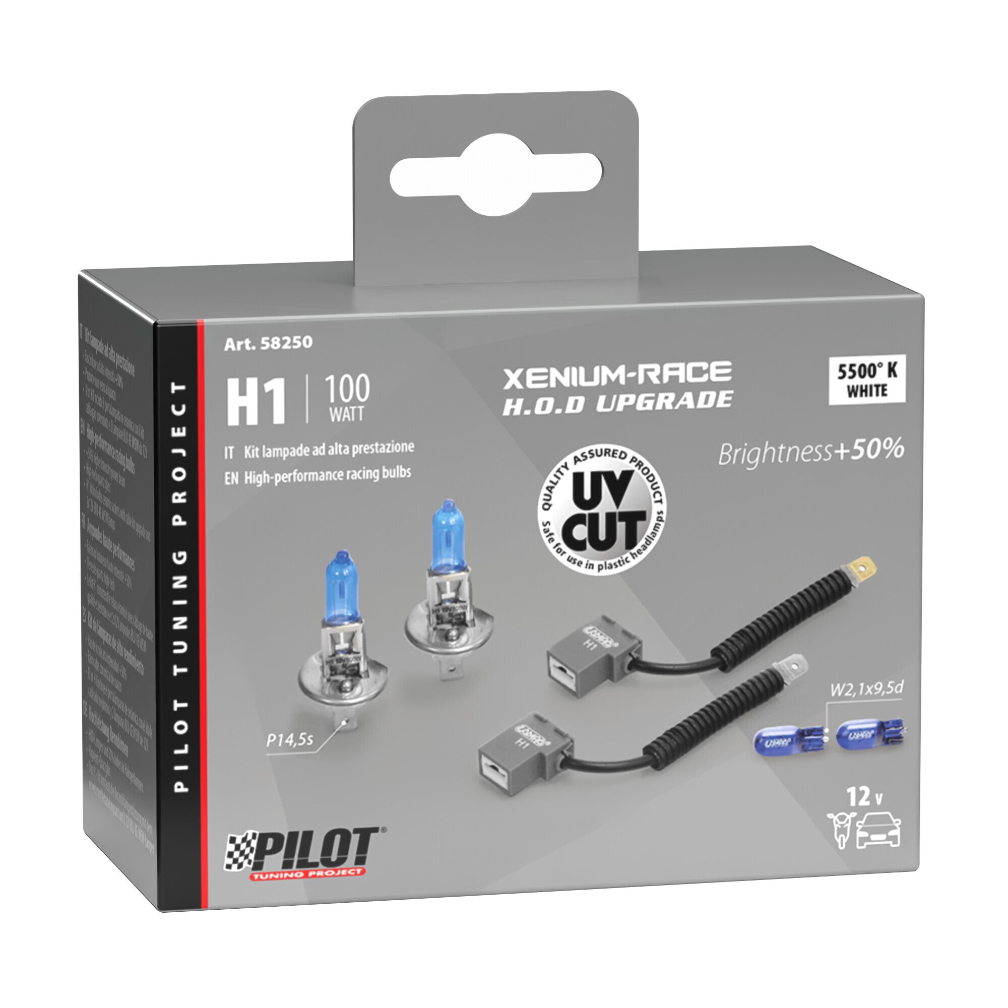 12V Xenium Race Bonus-Pack - (H1) - 100W - P14,5s - 2 pz - Scatola