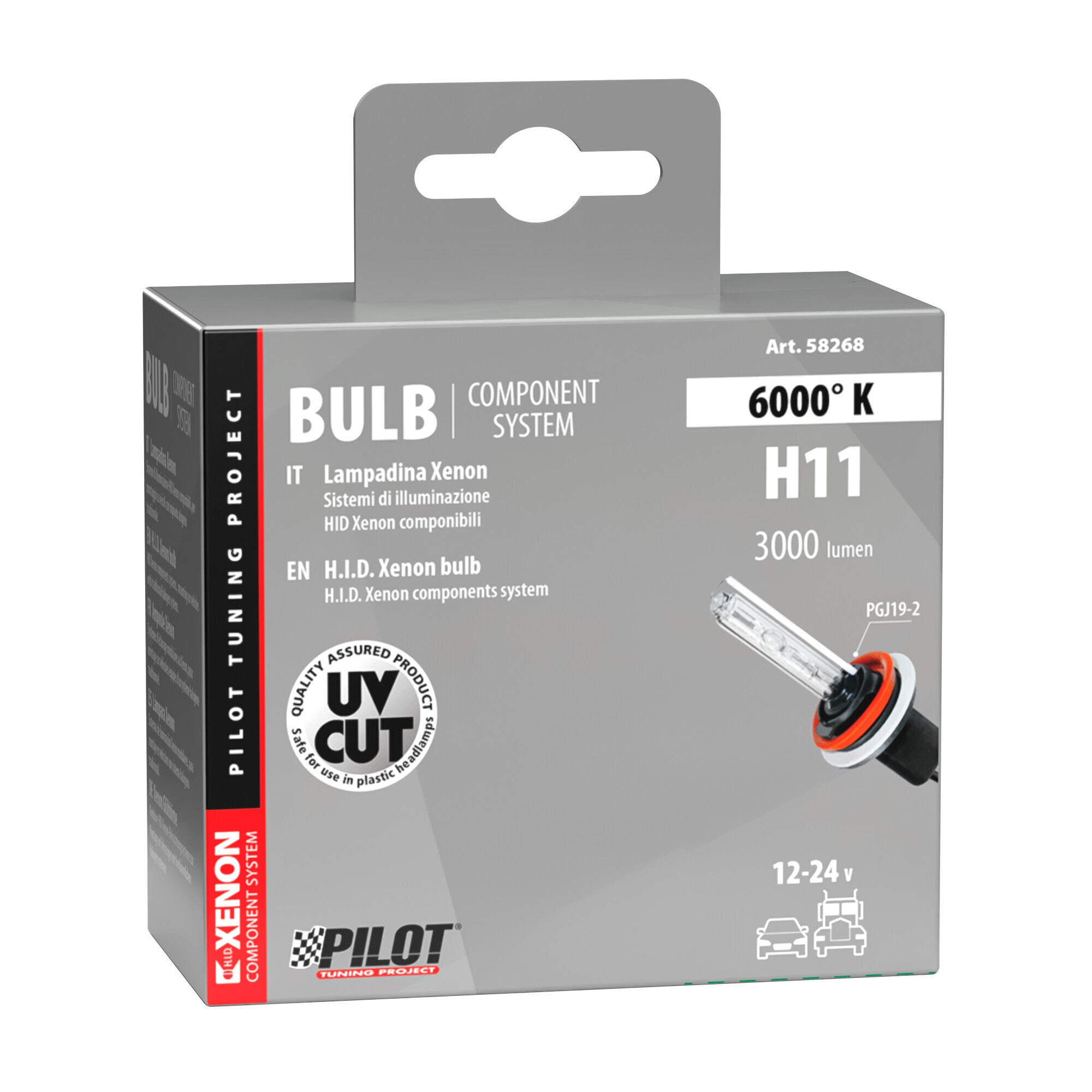 12/24V Lampadina HID Xenon 6.000K - H11 - 1 pz - Scatola