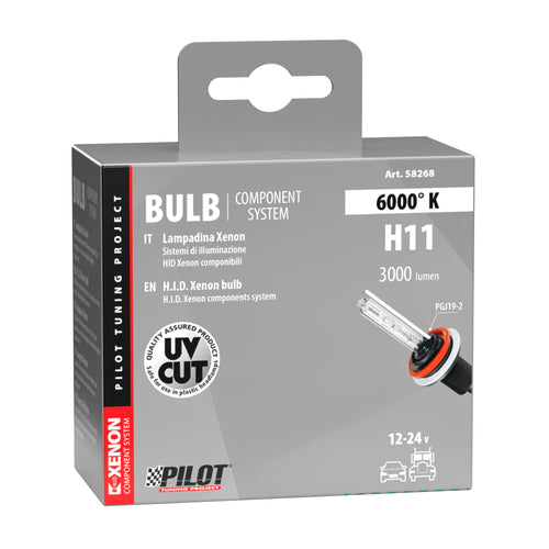 12/24V Lampadina HID Xenon 6.000K - H11 - 1 pz - Scatola