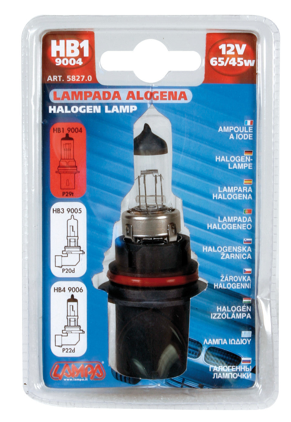 12V Lampada alogena - HB1 9004 - 65/45W - P29t - 1 pz - D/Blister