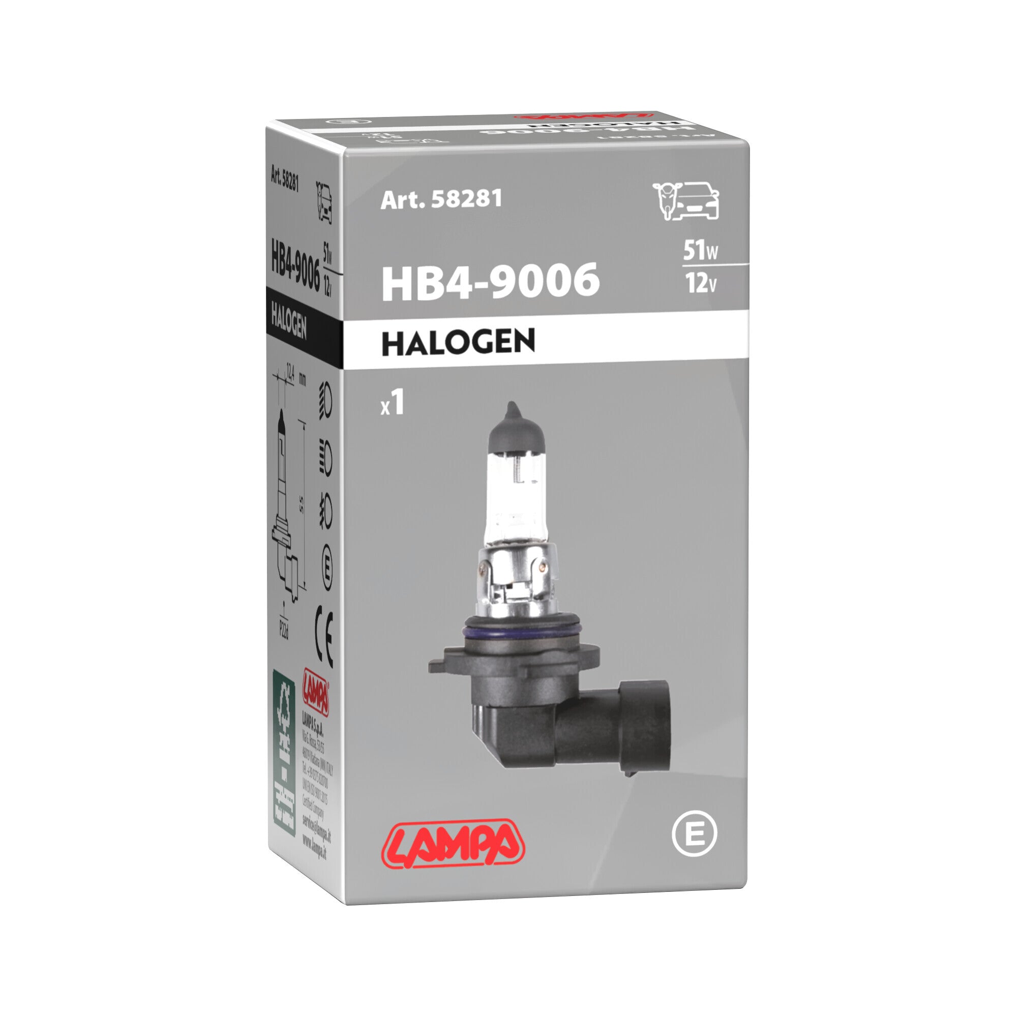 12V Lampada alogena - HB4 9006 - 51W - P22d - 1 pz - Scatola