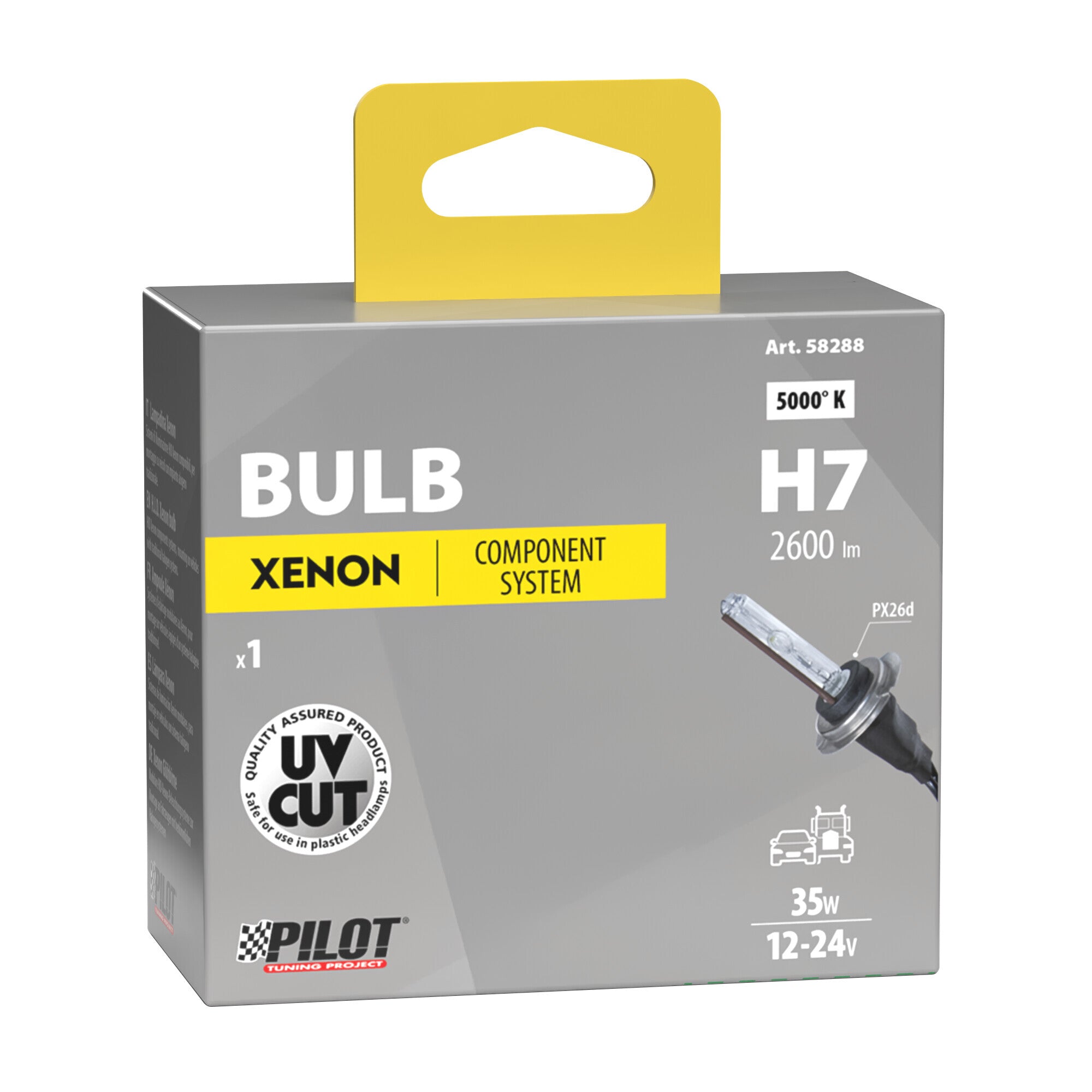 12/24V Lampadina HID Xenon 5.000K - H7 - 1 pz - Scatola