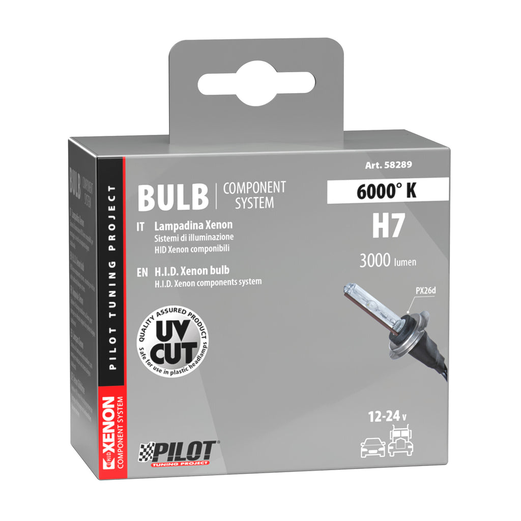 12/24V Lampadina HID Xenon 6.000K - H7 - 1 pz - Scatola