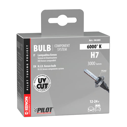12/24V Lampadina HID Xenon 6.000K - H7 - 1 pz - Scatola